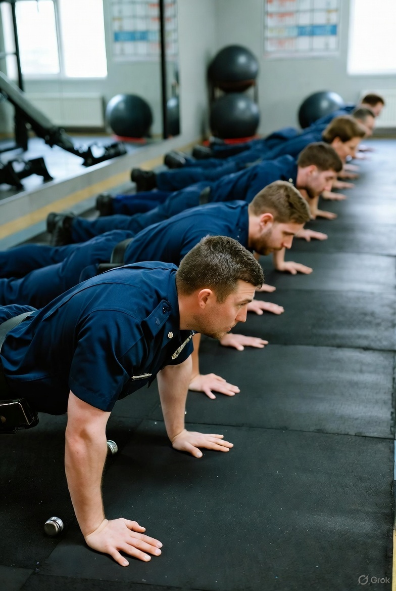 Recruits doing push-ups